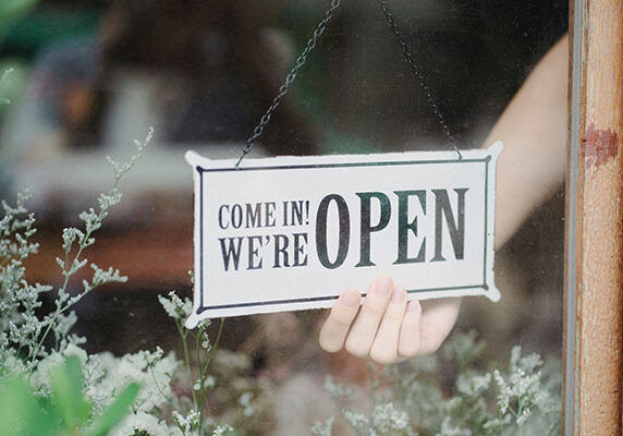 We're Open Sign